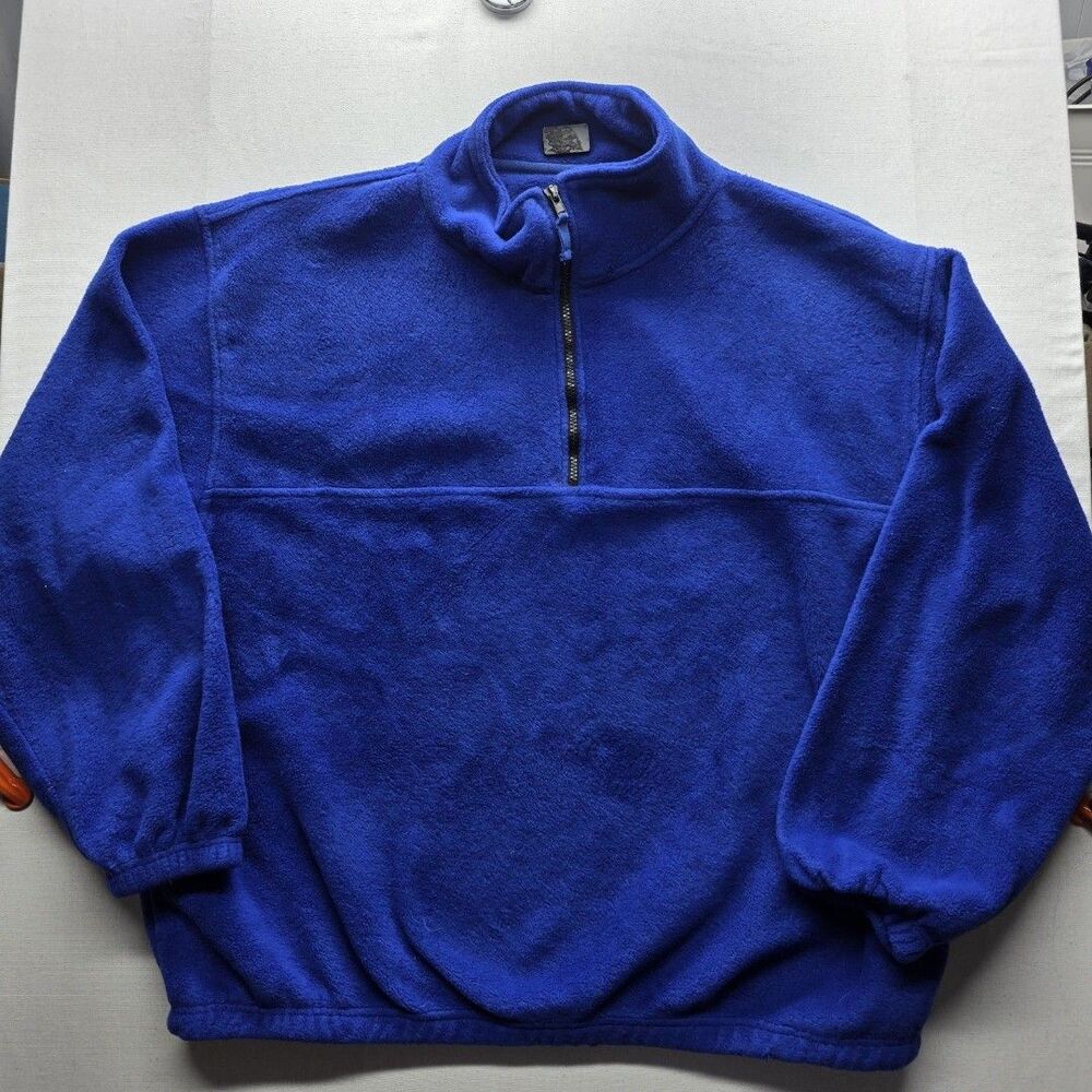 Mens Sierra Pacific Navy Blue Quarter Zip Fleece Pullover Jacket Size 2XL